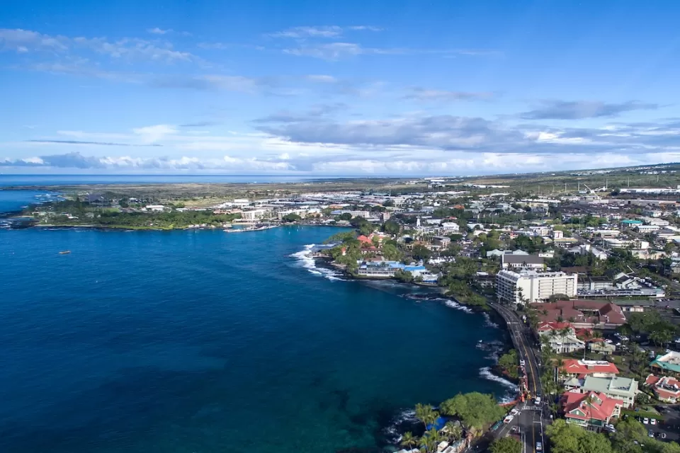 Aerial view of Kona, Hawaii.